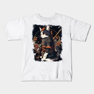 Japanese Cat Samurai Katana Catana - Love Cats Kids T-Shirt